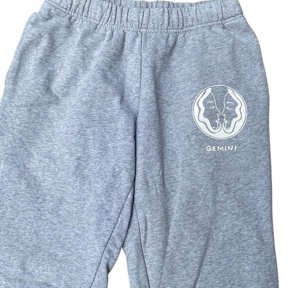 Good American “GEMINI” Gray Boyfriend Sweat Pants Joggers With Gemini Logo 28x30 - Picture 3 of 7